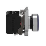 Schneider Automation - Bouton-poussoir lumineux bleu Ø22 - à impulsion affleurant - 240V - 1O+1F - XB4BW36M5 – Image 3