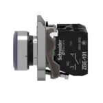 Schneider Automation - Bouton-poussoir lumineux bleu Ø22 - à impulsion affleurant - 240V - 1O+1F - XB4BW36M5 – Image 4