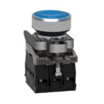 Schneider Automation - Bouton-poussoir lumineux bleu Ø22 - à impulsion affleurant - 24V - 1O+1F - XB4BW36B5 – Image 2