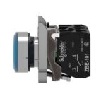 Schneider Automation - Bouton-poussoir lumineux bleu Ø22 - à impulsion affleurant - 24V - 1O+1F - XB4BW36B5 – Image 3