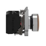 Schneider Automation - Bouton-poussoir lumineux jaune Ø22 - à impulsion affleurant - 240V - 1O+1F - XB4BW35M5 – Image 3