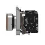 Schneider Automation - Bouton-poussoir lumineux jaune Ø22 - à impulsion affleurant - 240V - 1O+1F - XB4BW35M5 – Image 4