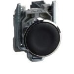 Schneider Automation - Bouton-poussoir noir Ø22 1NO | Impulsion affleurant - XB4BA21