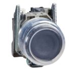 Schneider Automation - Bouton-poussoir noir Ø22 - à impulsion - 1F - XB4BP21 – Image 2