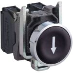 Schneider Automation - Bouton-poussoir noir Ø22 - à impulsion affleurant - 1NO - XB4BA3351