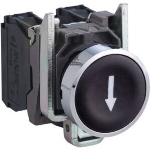 Schneider Automation - Bouton-poussoir noir Ø22 - à impulsion affleurant - 1NO - XB4BA3351