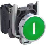 Schneider Automation - Bouton-poussoir vert Ø22 - à impulsion affleurant - 1F - XB4BA3311