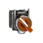 Schneider Automation - Bouton tournant lumineux jaune Ø22 - à manette - 2 positions - 24V - 1O+1F - XB4BK125B5