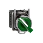 Schneider Automation - Bouton tournant lumineux vert Ø22 - à manette - 2 positions - 240V - 1O+1F - XB4BK123M5