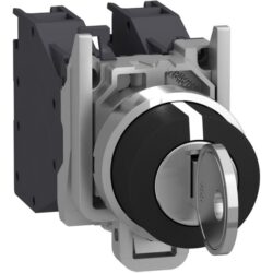 Schneider Automation - Bouton tournant noir Ø22 - à serrure - 3 positions - 2F - XB4BG33