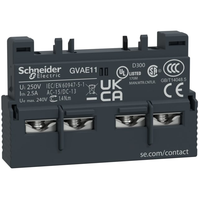 Schneider Automation - Contact Auxiliaire 1NO+1NC | Accessoires dijoncteur GV2 - GVAE11 Schneider Automation - Contact Auxiliaire 1NO+1NC | Accessoires dijoncteur GV2 - GVAE11