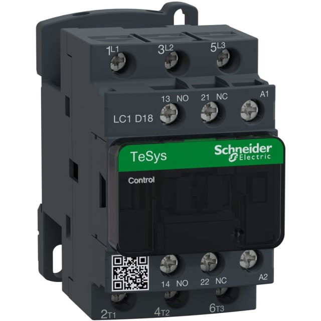 Schneider Automation - Contacteur 18A AC-3 - 3P 1NO 1NC - 400V AC 50...60Hz - LC1D18V7 Schneider Automation - Contacteur 18A AC-3 - 3P 1NO 1NC - 400V AC 50...60Hz - LC1D18V7