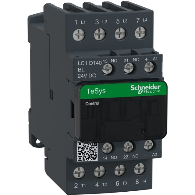 Schneider Automation - Contacteur 40A AC-1 - 4P 1NO 1NC - 24V DC basse conso - LC1DT40BL Schneider Automation - Contacteur 40A AC-1 - 4P 1NO 1NC - 24V DC basse conso - LC1DT40BL