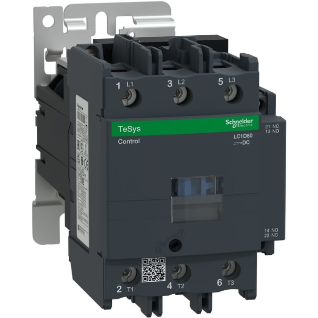 Schneider Automation - Contacteur 80A AC3 3 pôles 1 NO + 1 NC 24 VDC TeSys modèle D - LC1D80BD Schneider Automation - Contacteur 80A AC3 3 pôles 1 NO + 1 NC 24 VDC TeSys modèle D - LC1D80BD