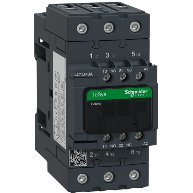 Schneider Automation - Contacteur EVERLINK 3P AC3 440V 40A avec bobine 230V AC - LC1D40AP7 Schneider Automation - Contacteur EVERLINK 3P AC3 440V 40A avec bobine 230V AC - LC1D40AP7