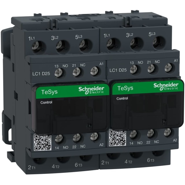 Schneider Automation - Contacteur inverseur 25A AC-3 - 3P 1NO 1NC - 48V AC 50...60Hz - LC2D25E7 Schneider Automation - Contacteur inverseur 25A AC-3 - 3P 1NO 1NC - 48V AC 50...60Hz - LC2D25E7