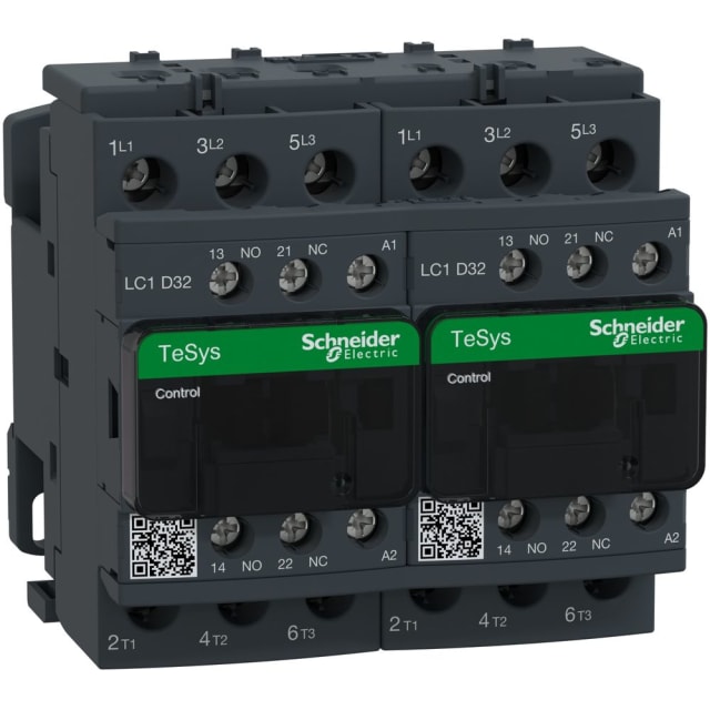 Schneider Automation - Contacteur inverseur 32A AC-3 - 3P 1NO 1NC - 230V AC 50...60Hz - LC2D32P7 Schneider Automation - Contacteur inverseur 32A AC-3 - 3P 1NO 1NC - 230V AC 50...60Hz - LC2D32P7