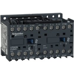 Contacteur inverseur 9A 3P 1NC 24V DC, configuration visible