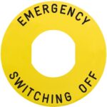 Schneider Automation - ETIQUETTE CIRCULAIRE JAUNE EMERGENCY SWITCHING OFF DIA60MM - ZBY9360