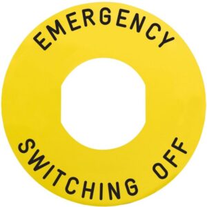 Schneider Automation - ETIQUETTE CIRCULAIRE JAUNE EMERGENCY SWITCHING OFF DIA60MM - ZBY9360