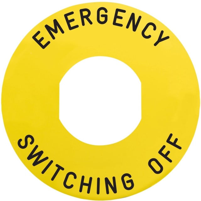 Schneider Automation - ETIQUETTE CIRCULAIRE JAUNE EMERGENCY SWITCHING OFF DIA60MM - ZBY9360 Schneider Automation - ETIQUETTE CIRCULAIRE JAUNE EMERGENCY SWITCHING OFF DIA60MM - ZBY9360