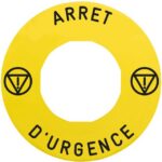 Schneider Automation - ÉTIQUETTE JAUNE ARRET D'URGENCE 60MM ZBZ3605 - ZBY9130T
