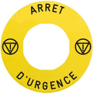 Schneider Automation - ÉTIQUETTE JAUNE ARRET D'URGENCE 60MM ZBZ3605 - ZBY9130T