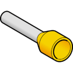Embout de câblage jaune 0,25 mm² avec gaine isolante et manchon métallique