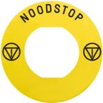 Schneider Automation - Étiquette - NOODSTOP (logo ISO13850) - Ø60 - jaune - ZBY9530M