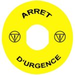 Schneider Automation - Etiquette - Ø22 - ARRET D'URGENCE - Ø90mm - jaune - ZBY8130