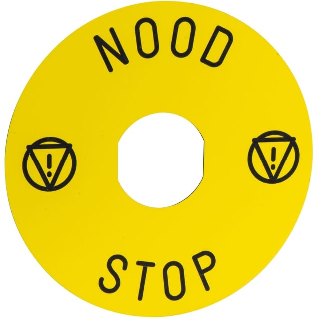Schneider Automation - Etiquette - Ø22 - NOODSTOP -Ø90mm - jaune - ZBY8530 Schneider Automation - Etiquette - Ø22 - NOODSTOP -Ø90mm - jaune - ZBY8530