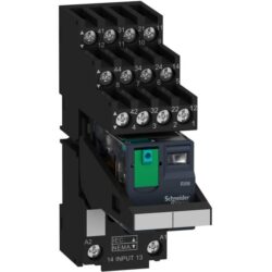 Détails visibles de Relais enfichable miniature 24 V CC 6 A 4 RT avec LED pour Socles pour relais industriels