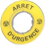 Schneider Automation - Légende Ø60mm - ARRET D'URGENCE - jaune - ZBY9120