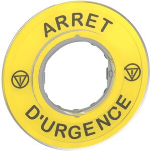 Schneider Automation - Légende Ø60mm - ARRET D'URGENCE - jaune - ZBY9120