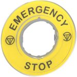 Schneider Automation - Légende Ø60mm - EMERGENCY STOP - jaune - ISO13850 - ZBY9320