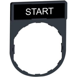 Détails visibles de Porte-étiquette Ø22 30x40 mm avec étiquette START pour Commande machine