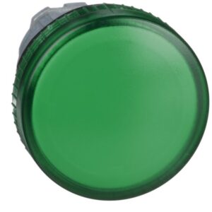 Schneider Automation - Tête pour voyant - Ø22 - rond - cabochon lisse vert pour ampoule BA9S - ZB4BV03