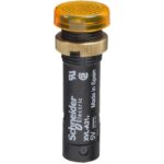 Schneider Automation - Voyant rond Ø12 - IP40 - jaune orangé - DEL intégrée - 24V - bornes - XVLA335