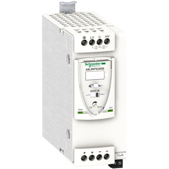 Schneider Automation - alimentation en mode commutation régulé - monophasé/biphasé - 200...500V 24V 5A - ABL8RPS24050 Schneider Automation - alimentation en mode commutation régulé - monophasé/biphasé - 200...500V 24V 5A - ABL8RPS24050