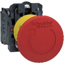 Schneider Automation - bout.-pous. de coupure d'arrêt d'urg. rouge Ø 40 déclenchement verrou. Ø 22 1NC - XB5AS8442