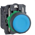 Schneider Automation - bouton-poussoir bleu Ø 22 - à impulsion affleurant - 1F - XB5AA61