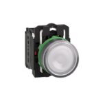 Schneider Automation - bouton-poussoir lumineux blanc Ø 22 - à impulsion affleurant - 24 V - 1O+1F - XB5AW31B5