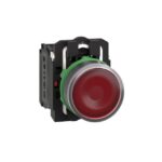 Schneider Automation - bouton-poussoir lumineux rouge Ø 22 - à impulsion affleurant - 24 V - 1O+1F - XB5AW34B5