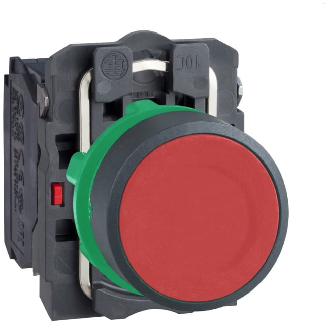 Schneider Automation - bouton-poussoir rouge Ø 22 - à impulsion affleurant - 1O+1F - XB5AA45 Schneider Automation - bouton-poussoir rouge Ø 22 - à impulsion affleurant - 1O+1F - XB5AA45