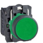 Schneider Automation - bouton-poussoir vert Ø 22 - à impulsion affleurant - 1F - XB5AA31
