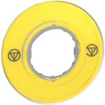 Schneider Automation - légende marquée Ø60 arrêt urgence-ARRET D'URGENCE/logo ISO13850 - ZBY9121