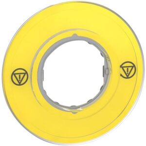 Schneider Automation - légende marquée Ø60 arrêt urgence-ARRET D'URGENCE/logo ISO13850 - ZBY9121