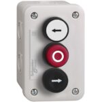 Schneider Automation - poste de commande XAL-E - 1C/O blanc + 1C/O en saillie rouge+bouton-poussoir 1C/ - XALE3255