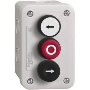 Schneider Automation - poste de commande XAL-E - 1C/O blanc + 1C/O en saillie rouge+bouton-poussoir 1C/ - XALE3255