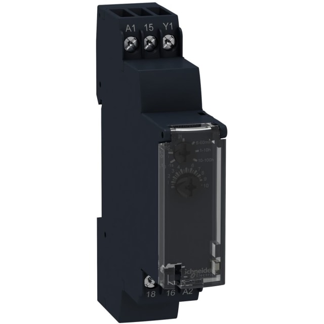 Schneider Automation - relai de temporisation - Marche - 1 s-100 h - 24-240 V CA - 1 OC - RE17RAMU Schneider Automation - relai de temporisation - Marche - 1 s-100 h - 24-240 V CA - 1 OC - RE17RAMU